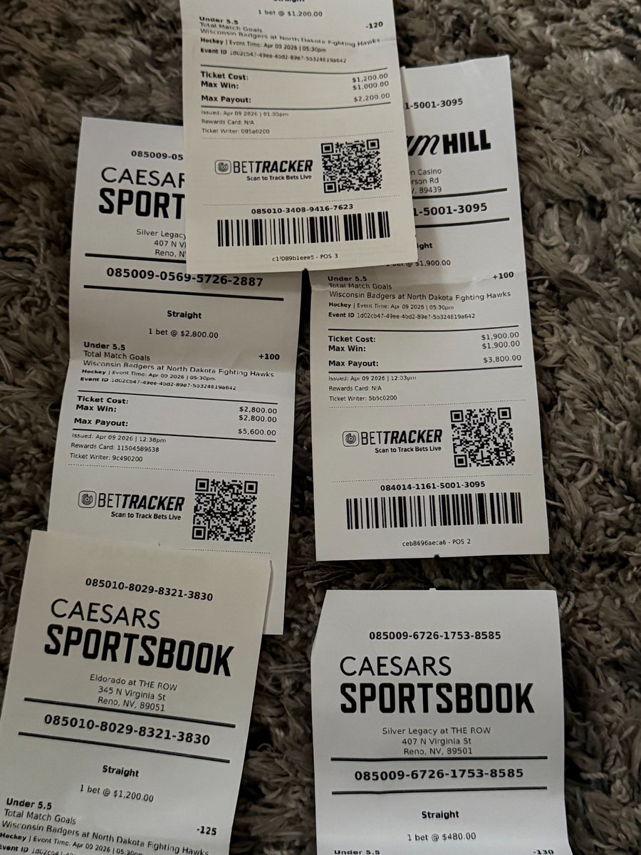 Stack of Caesars Sportsbook tickets